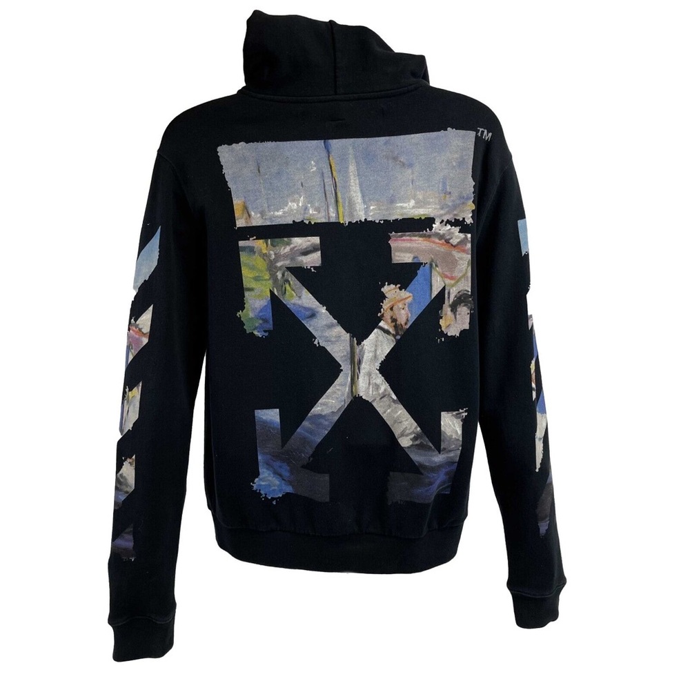 Off white multicolor oil monet painting zip hoodie XXS NWOT